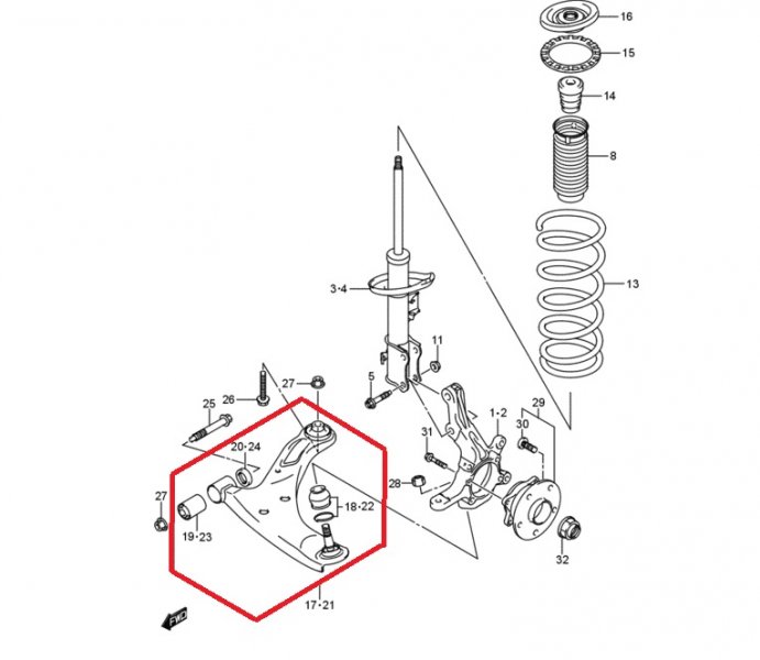 Схема передняя подвеска сузуки гранд витара схема