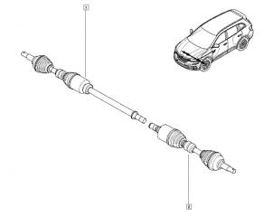 Запчасть привод передний renault koleos / nissan qashqai 4wd левый