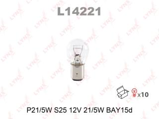 Лампа автомобильная LYNXauto P21/5W  S25 12V BA15D AMBER